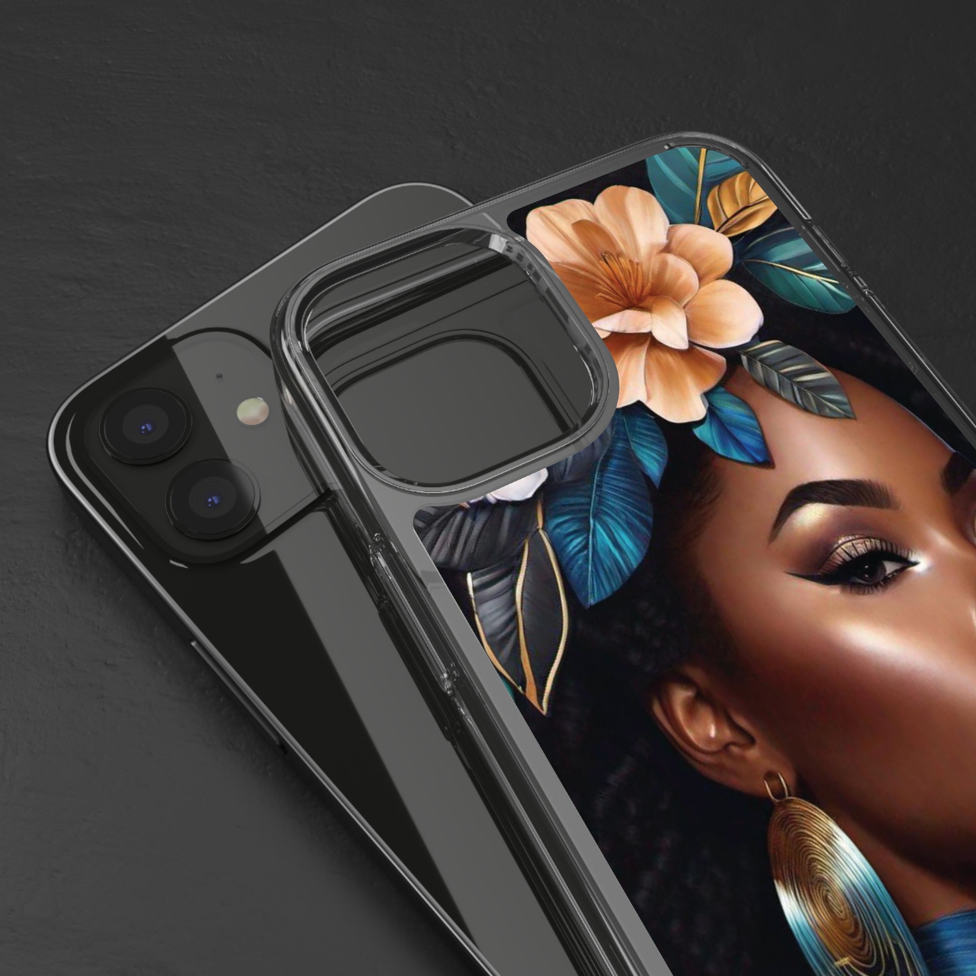 Beauty In Full Bloom | Black Girl Art | Clear Phone Case - Totally Bri LLC