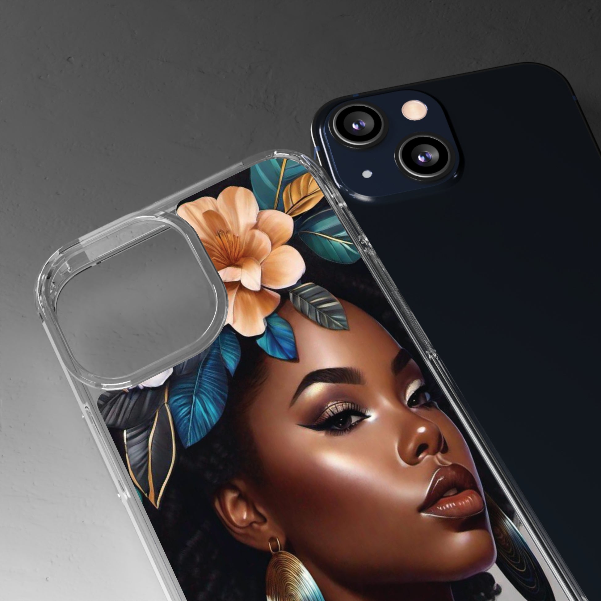 Beauty In Full Bloom | Black Girl Art | Clear Phone Case - Totally Bri LLC