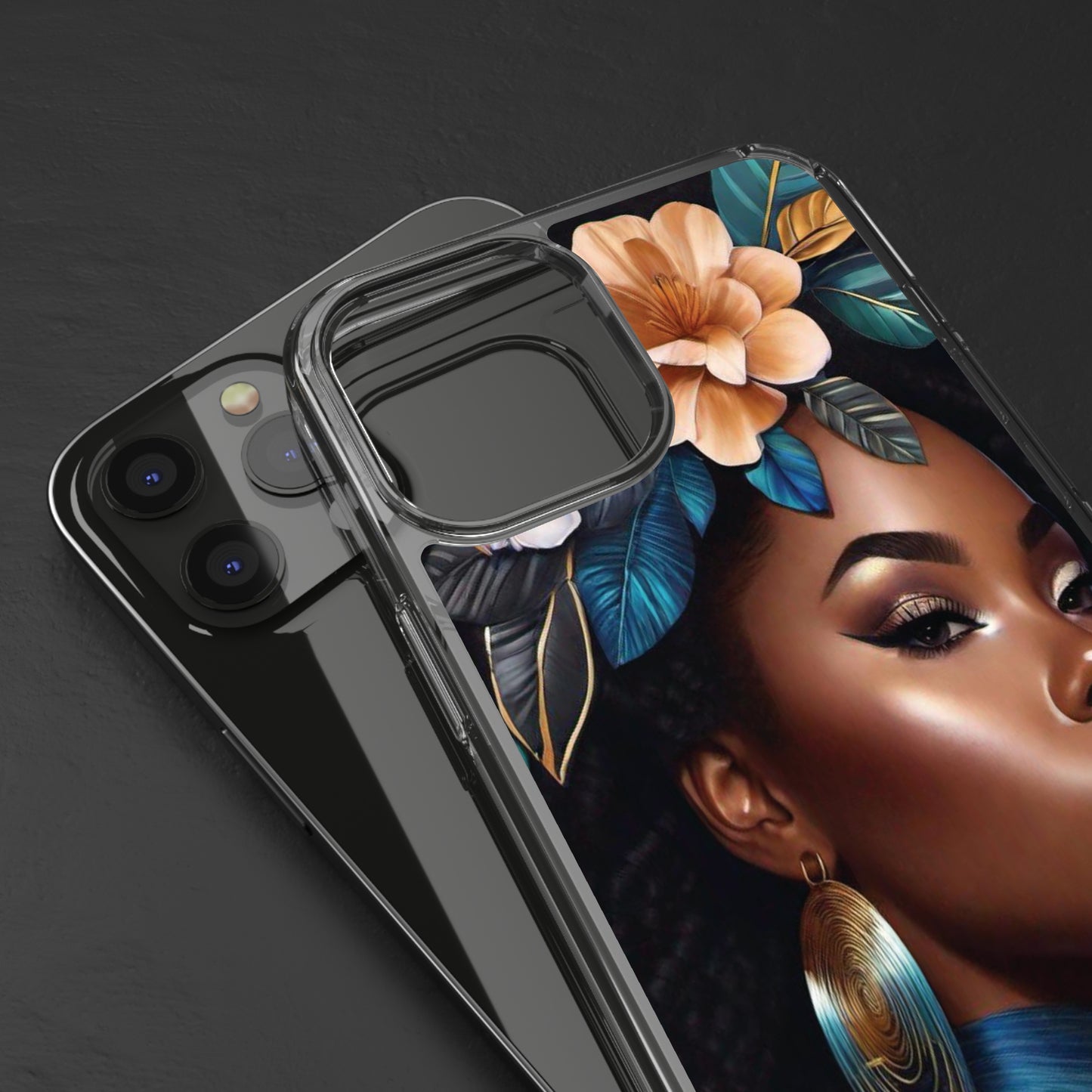 Beauty In Full Bloom | Black Girl Art | Clear Phone Case - Totally Bri LLC