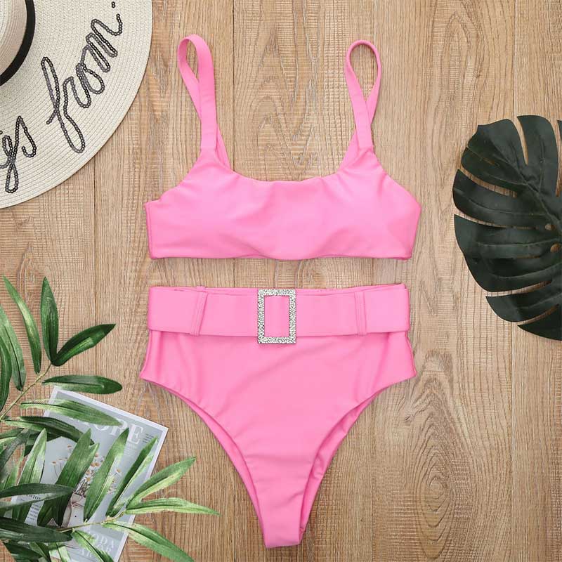 2 - Piece Buckle Front Bikini | High Waist Bikini Swimsuit - Totally Bri LLC