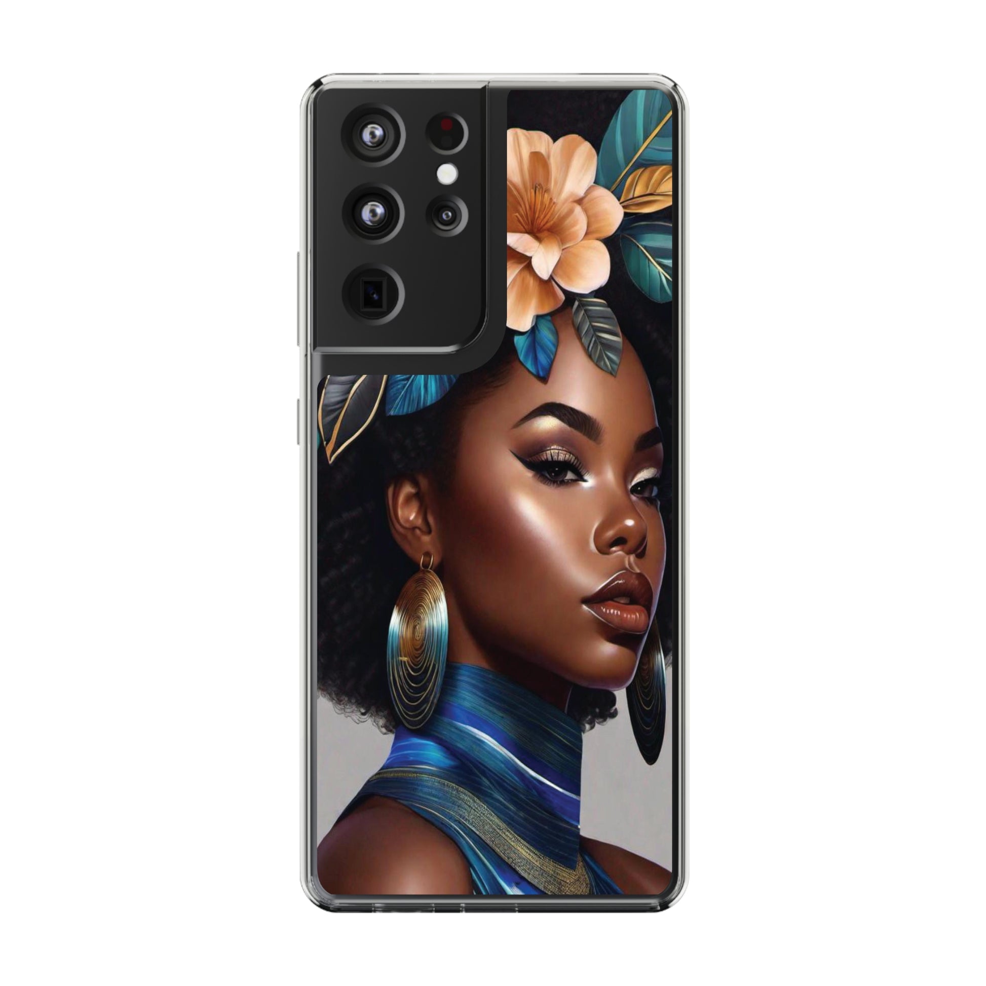 Beauty In Full Bloom | Black Girl Art | Clear Phone Case - Totally Bri LLC