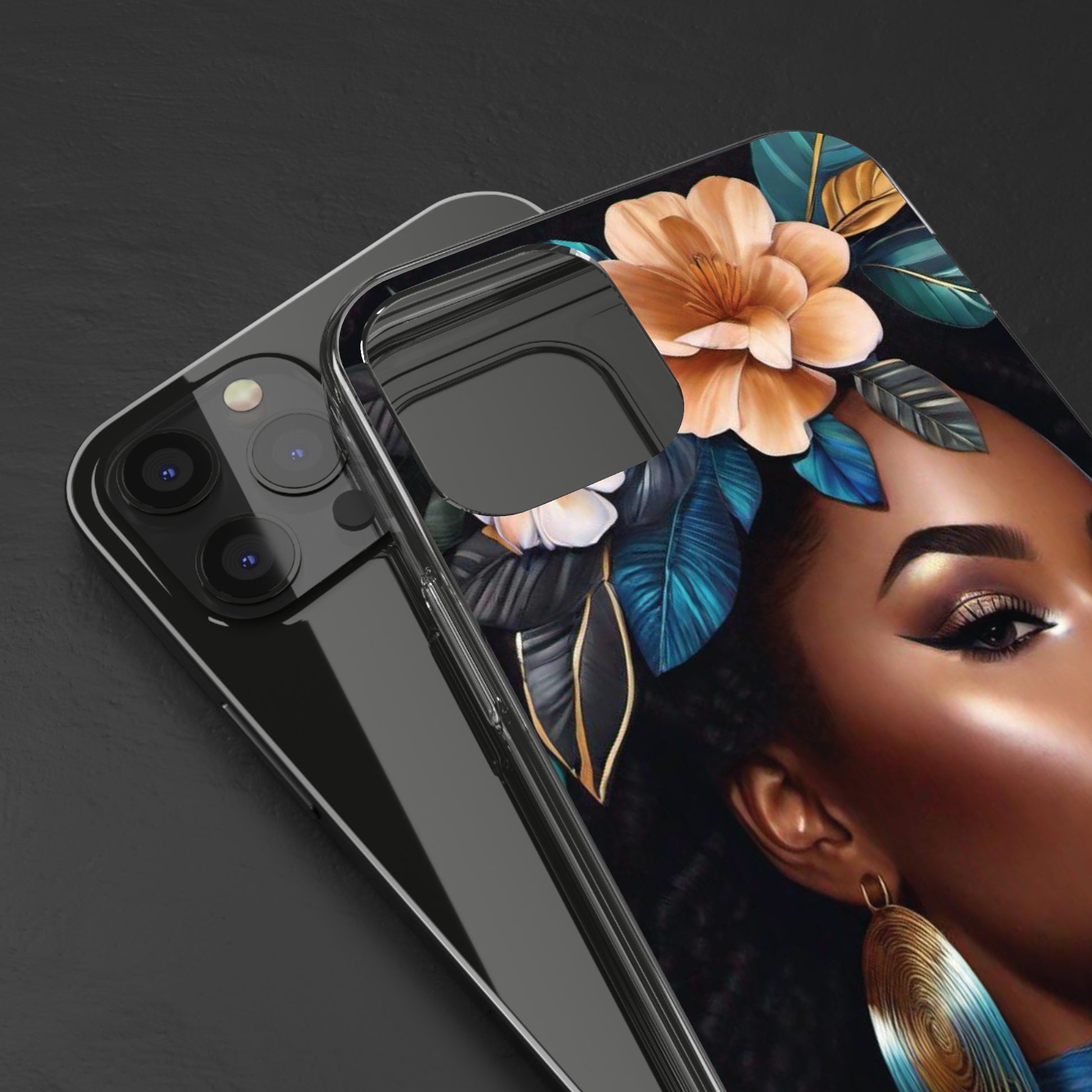 Beauty In Full Bloom | Black Girl Art | Clear Phone Case - Totally Bri LLC