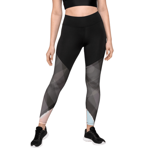 Abstract Black | Sports Leggings - Totally Bri LLC