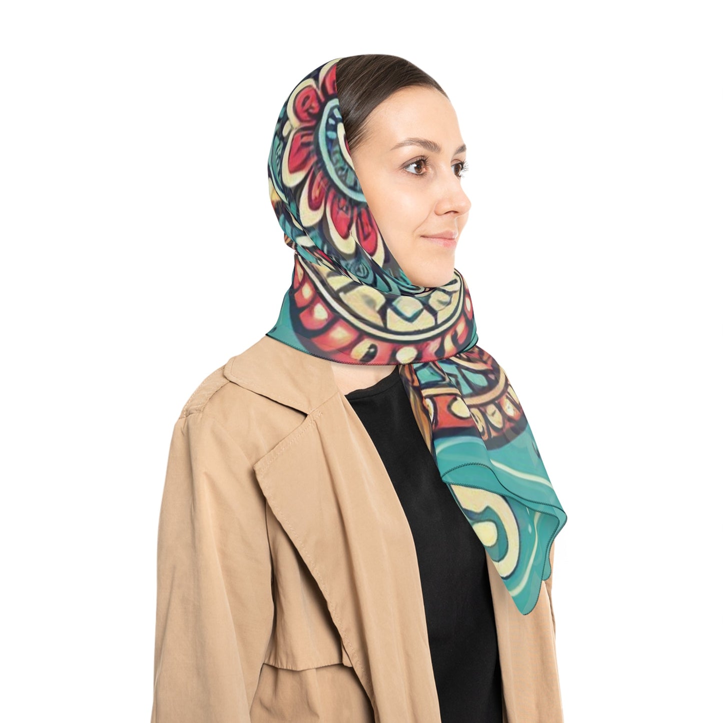 Artistic Blue Poly Scarf - Accessories - Totally Bri LLC