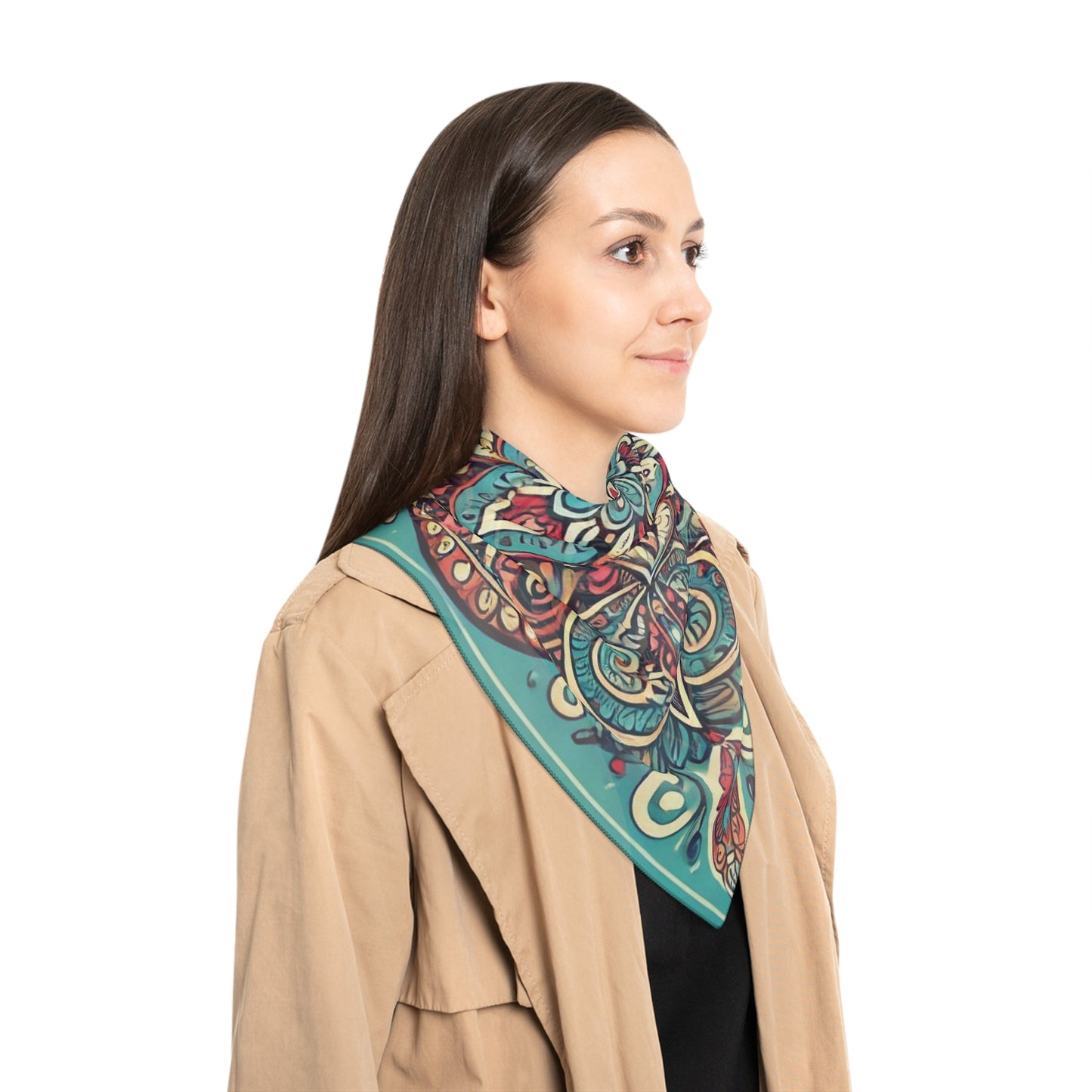 Artistic Blue Poly Scarf - Accessories - Totally Bri LLC