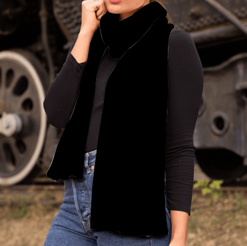 Midnight Luxe Black Velvet Scarf - scarf - Totally Bri LLC