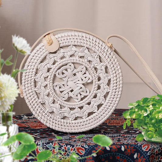 Artisan Twine White Rattan Handbag - purse - Totally Bri LLC