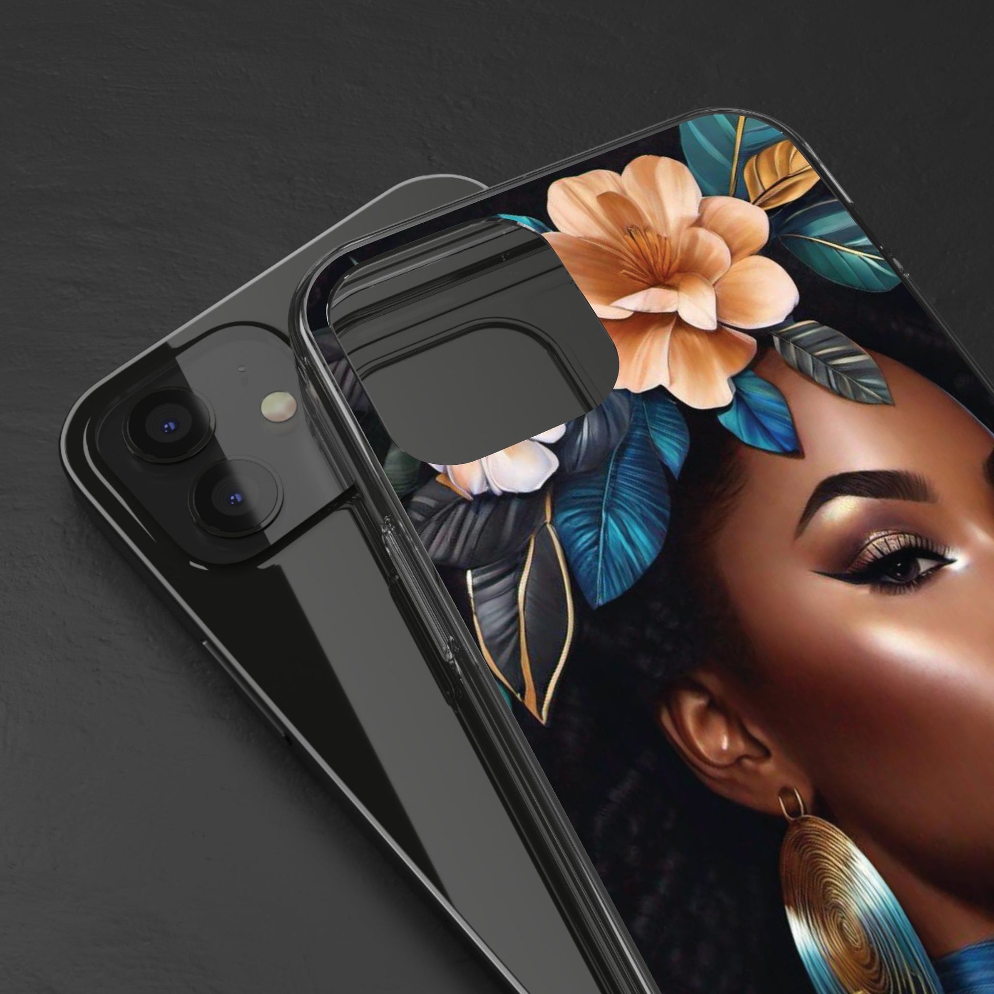 Beauty In Full Bloom | Black Girl Art | Clear Phone Case - Totally Bri LLC