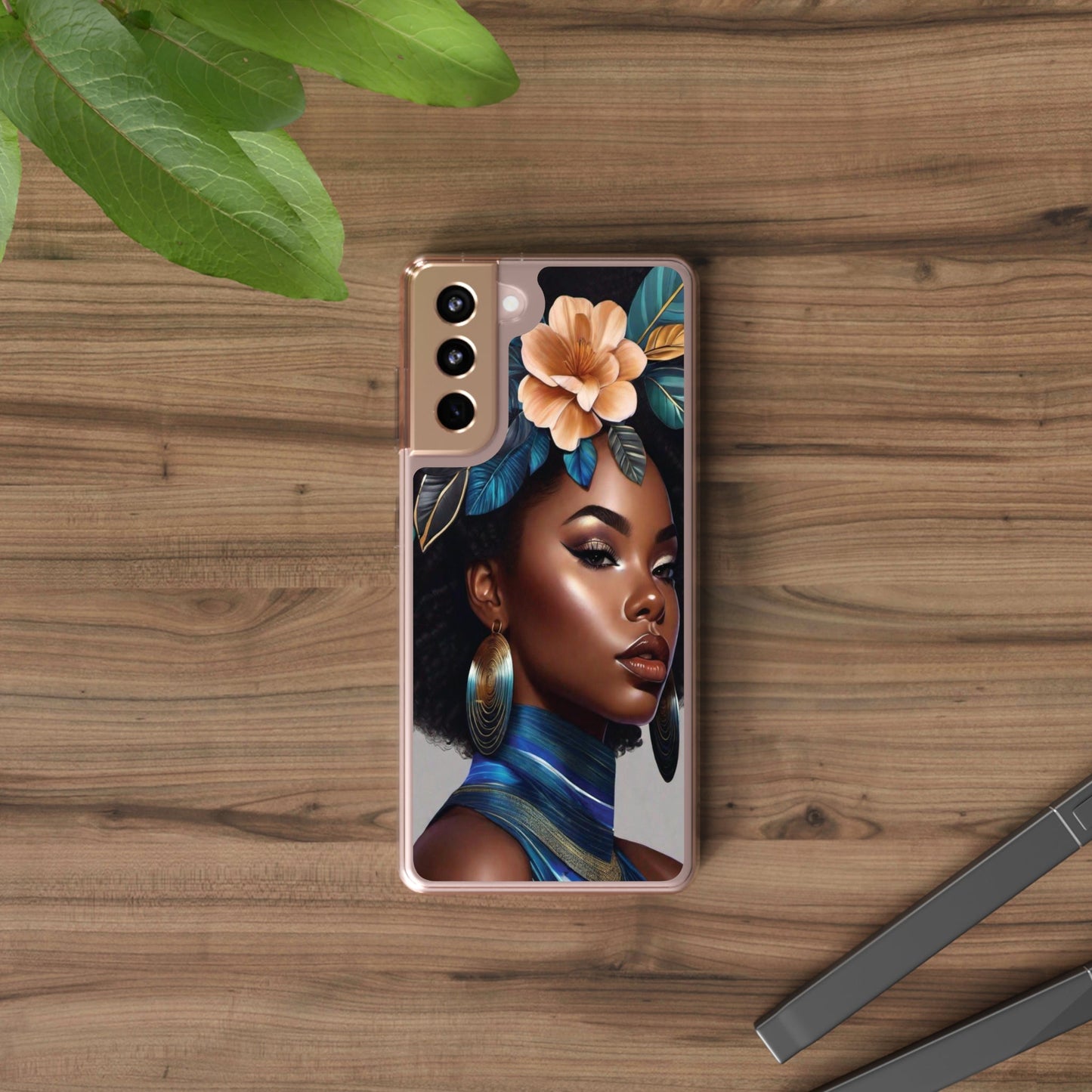 Beauty In Full Bloom | Black Girl Art | Clear Phone Case - Totally Bri LLC