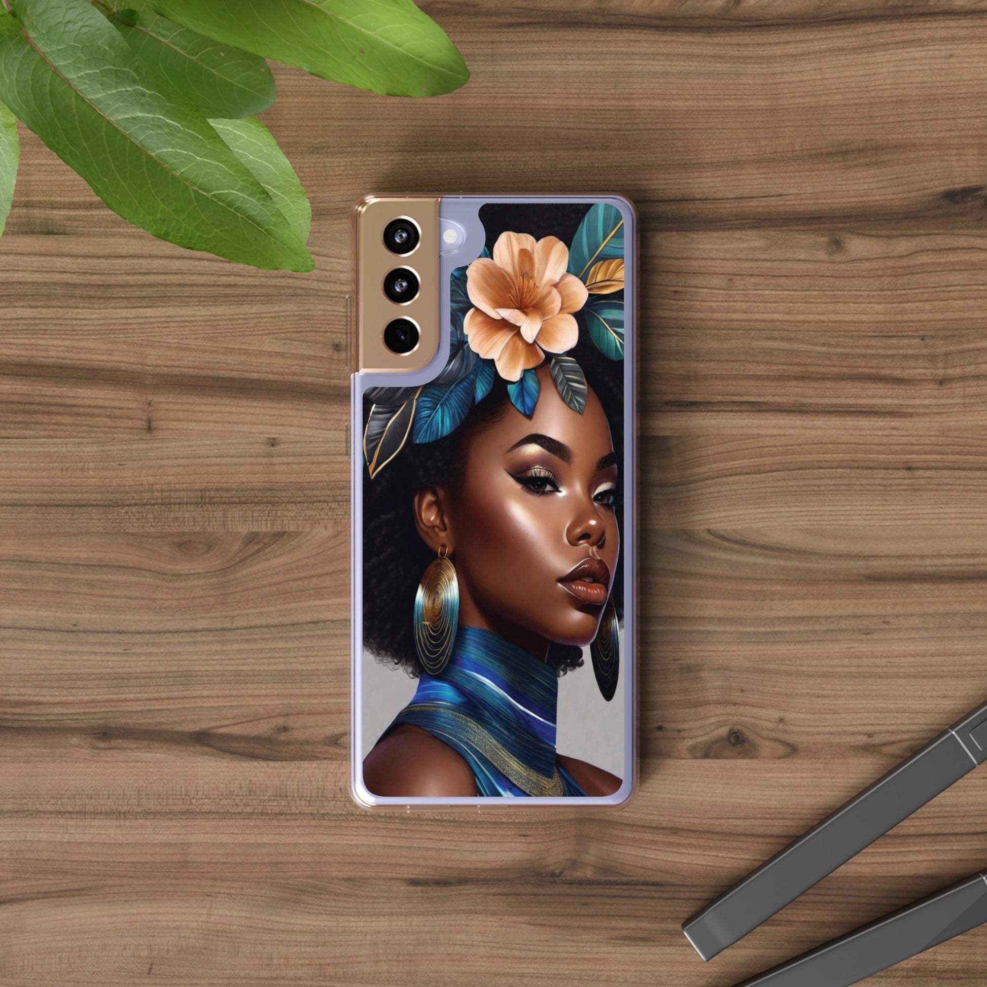 Beauty In Full Bloom | Black Girl Art | Clear Phone Case - Totally Bri LLC