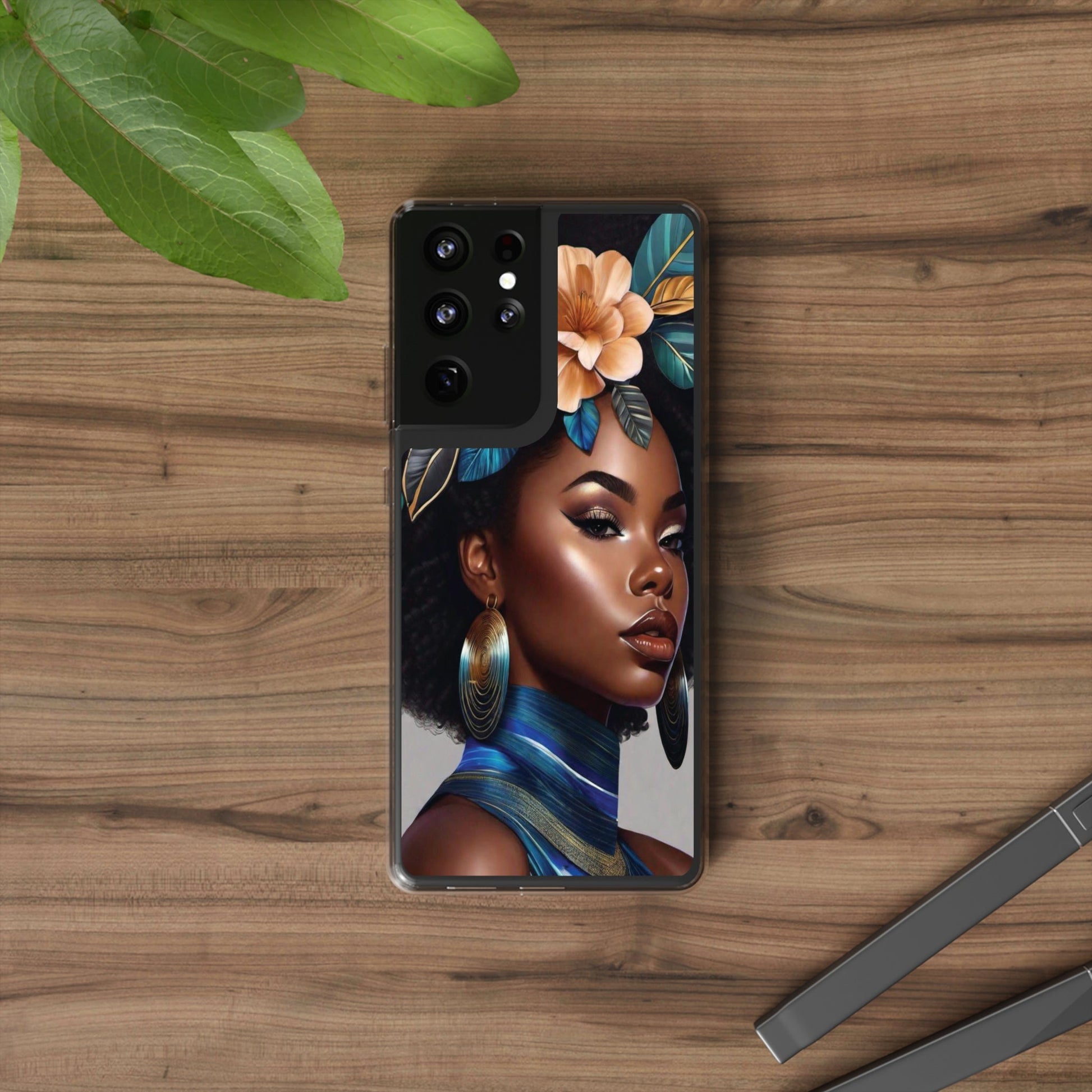 Beauty In Full Bloom | Black Girl Art | Clear Phone Case - Totally Bri LLC