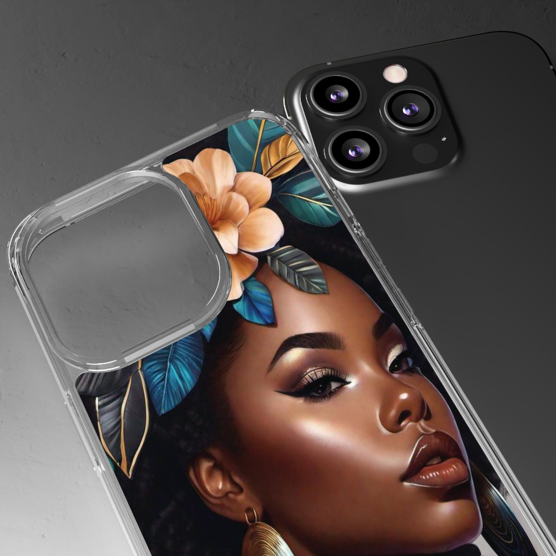 Beauty In Full Bloom | Black Girl Art | Clear Phone Case - Totally Bri LLC