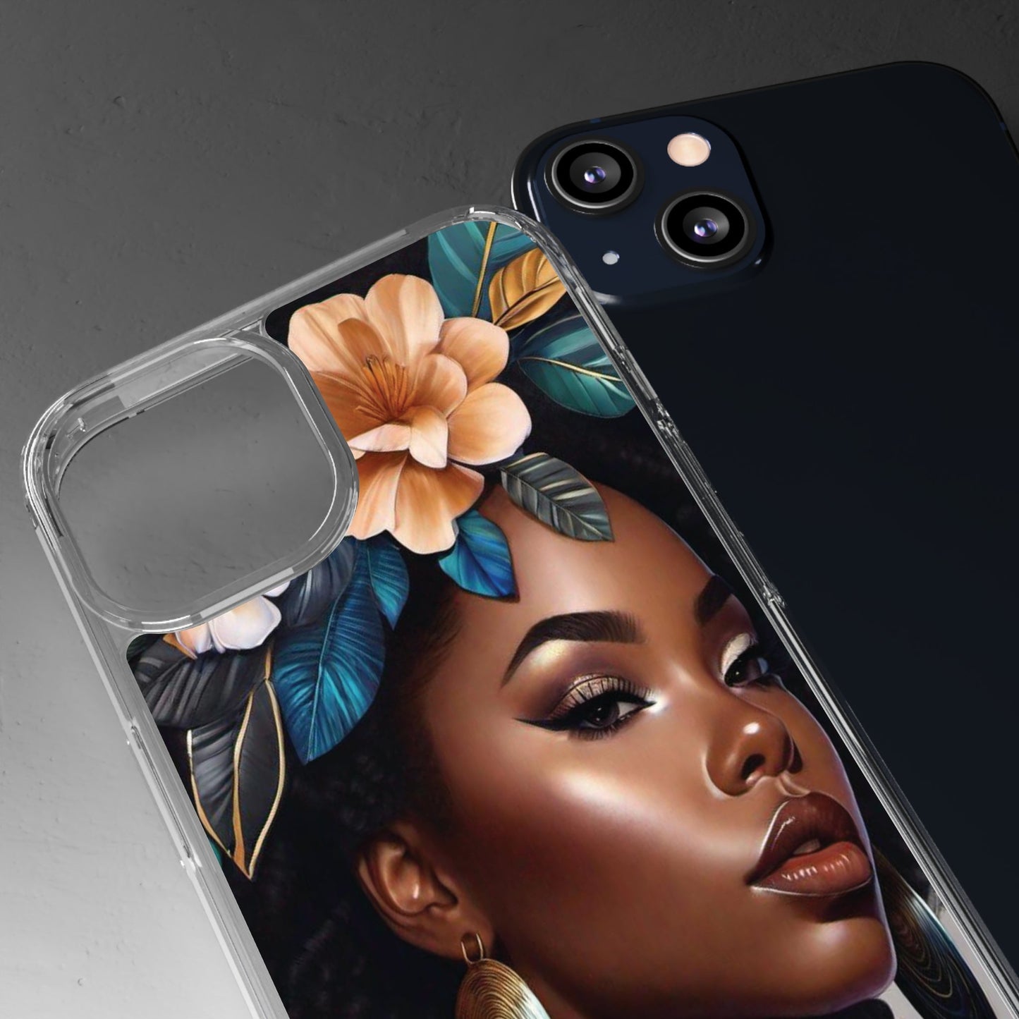 Beauty In Full Bloom | Black Girl Art | Clear Phone Case - Totally Bri LLC