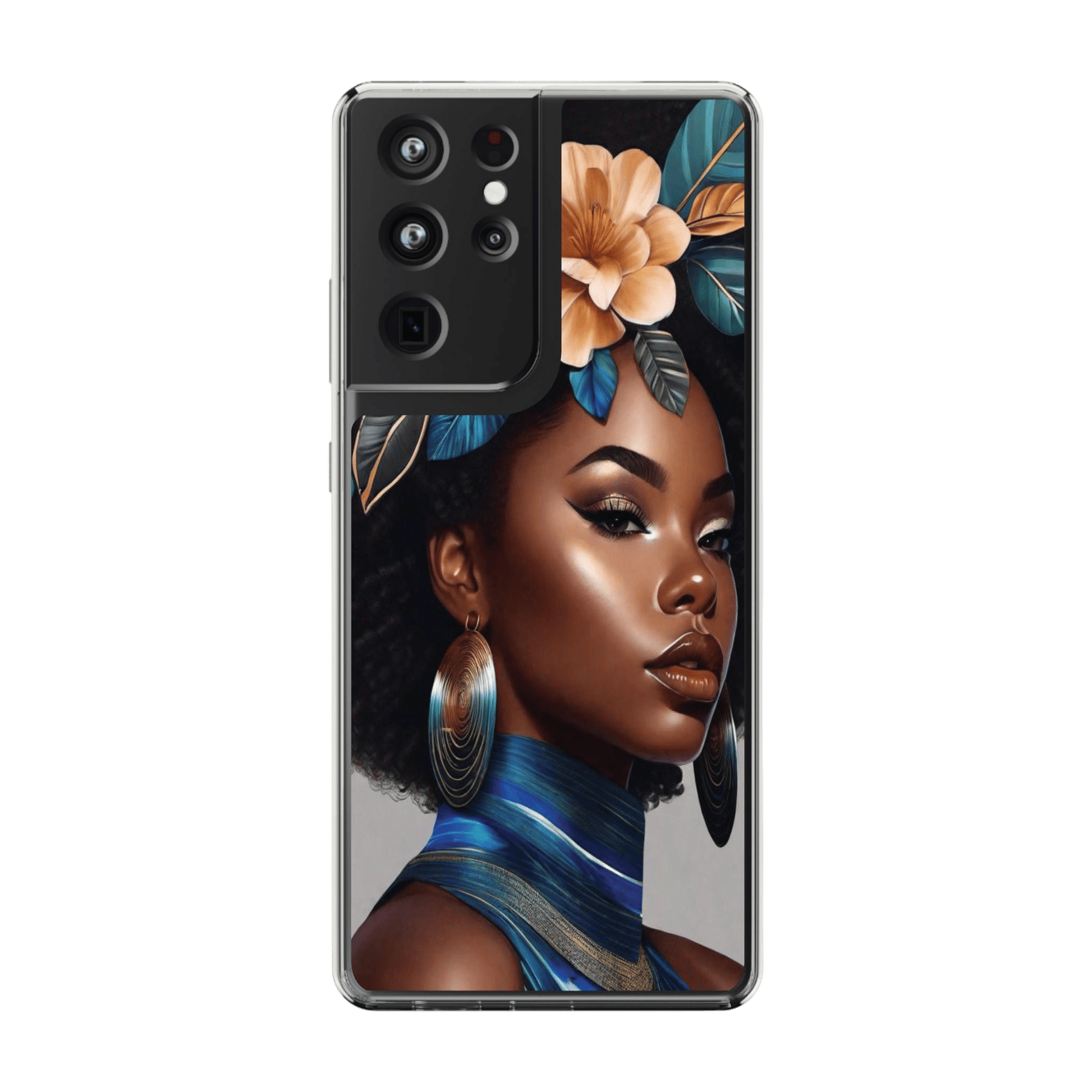 Beauty In Full Bloom | Black Girl Art | Clear Phone Case - Phone Case - Totally Bri LLC