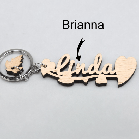 Custom Name Keychain | Fashionable Wood Decoration | Style 8 - keychain - Totally Bri LLC