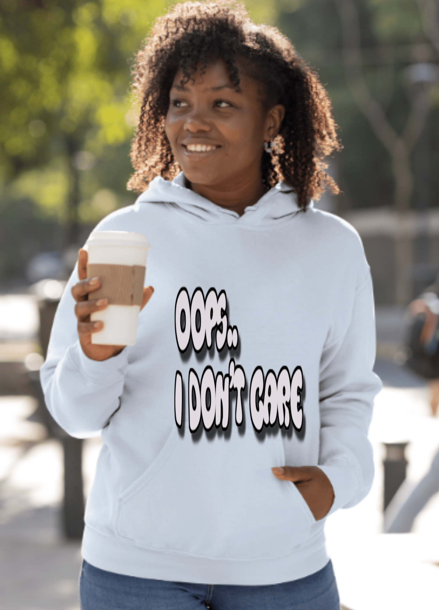 Don't Care | Gray Print | Unisex Hoodie - Totally Bri LLC