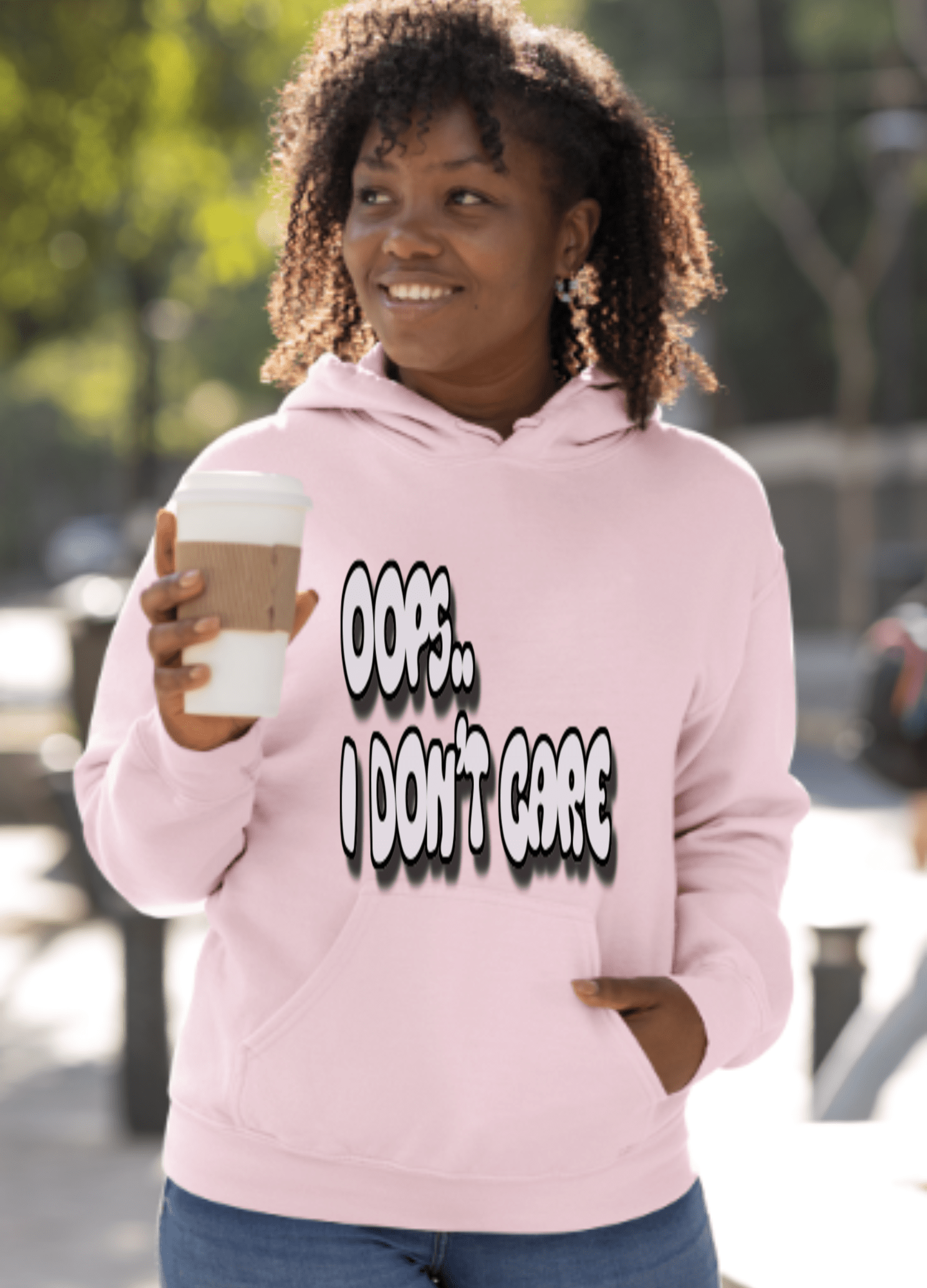 Don't Care | Gray Print | Unisex Hoodie - Totally Bri LLC