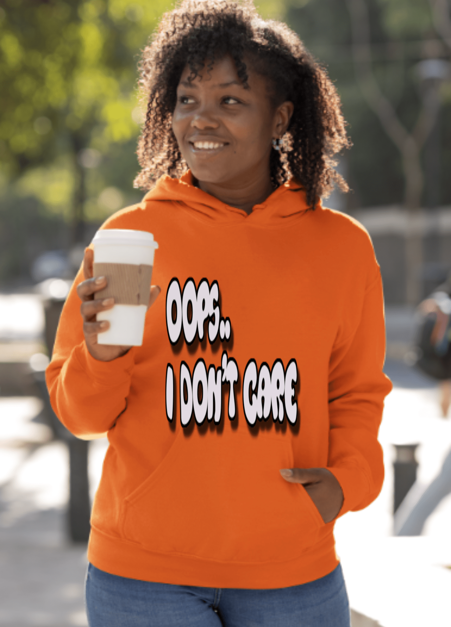 Don't Care | Gray Print | Unisex Hoodie - Totally Bri LLC