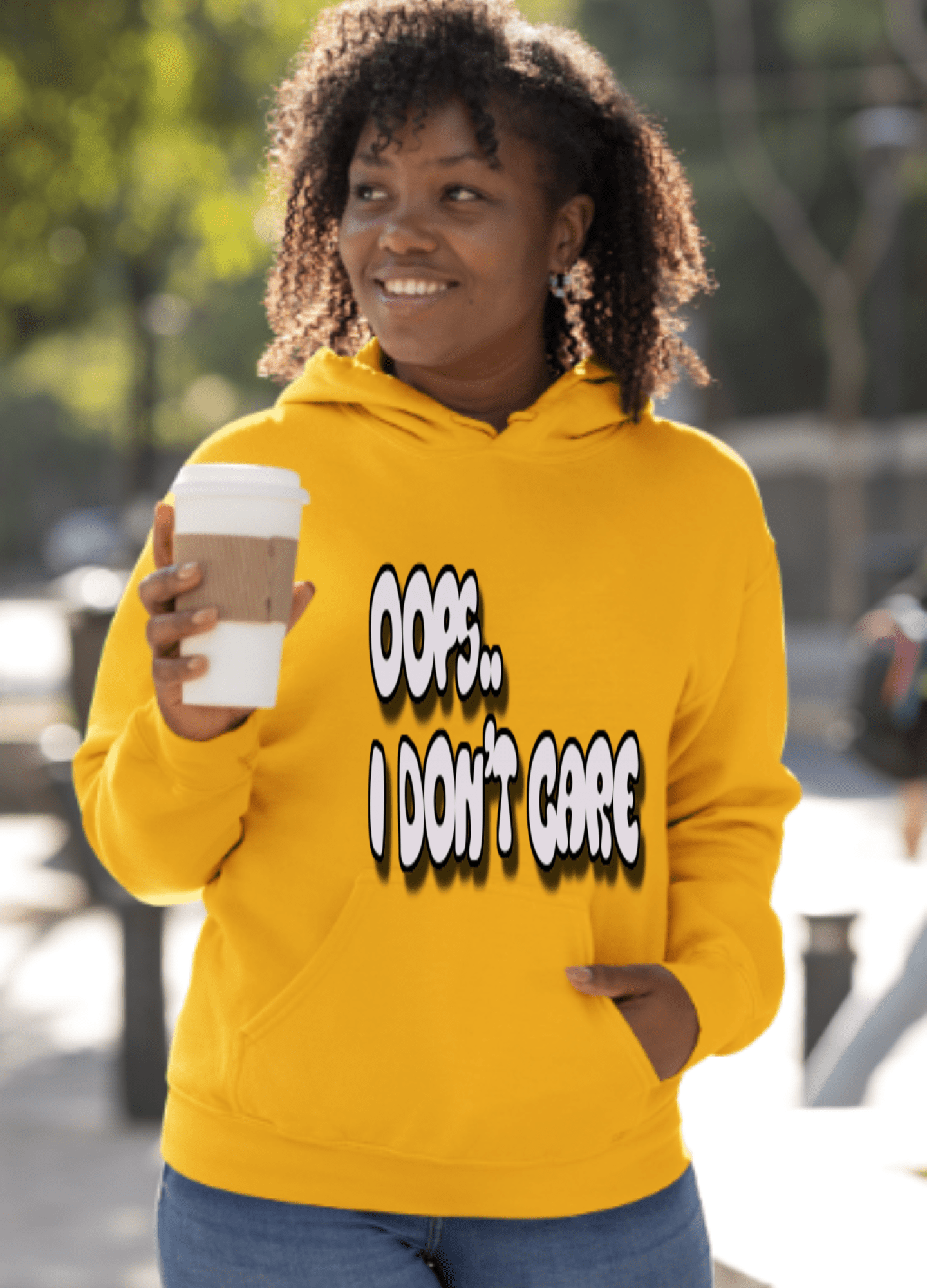 Don't Care | Gray Print | Unisex Hoodie - Totally Bri LLC