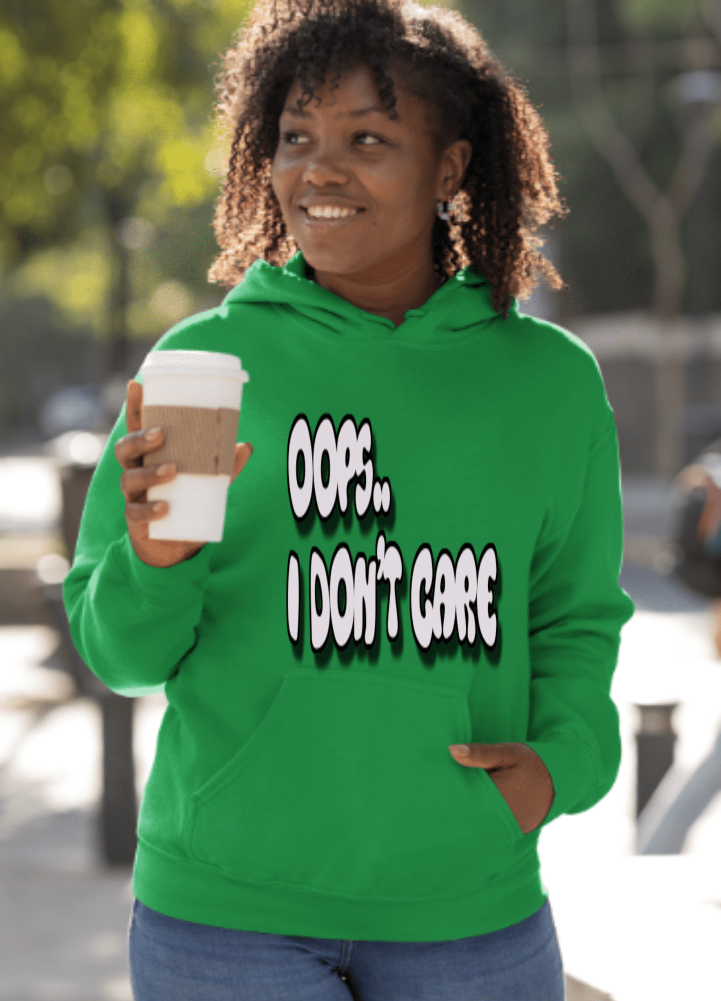 Don't Care | Gray Print | Unisex Hoodie - Totally Bri LLC