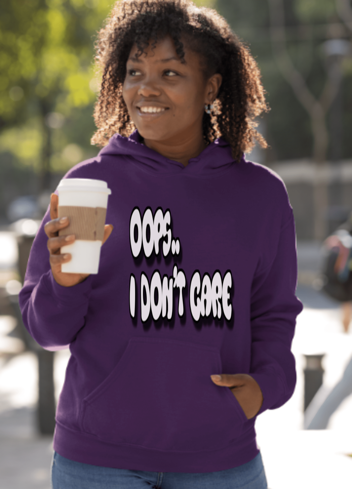 Don't Care | Gray Print | Unisex Hoodie - Totally Bri LLC