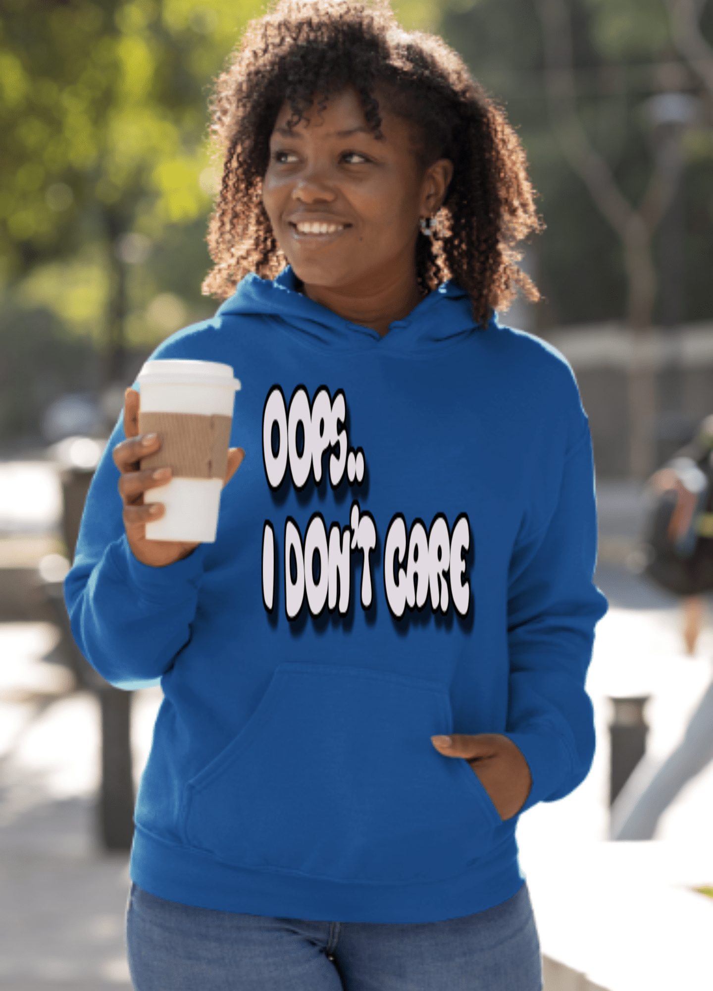 Don't Care | Gray Print | Unisex Hoodie - Totally Bri LLC