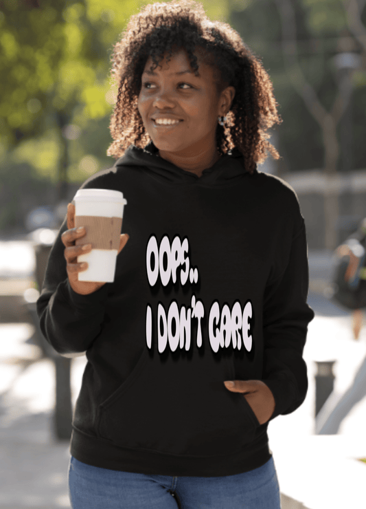 Don't Care | Gray Print | Unisex Hoodie - Totally Bri LLC