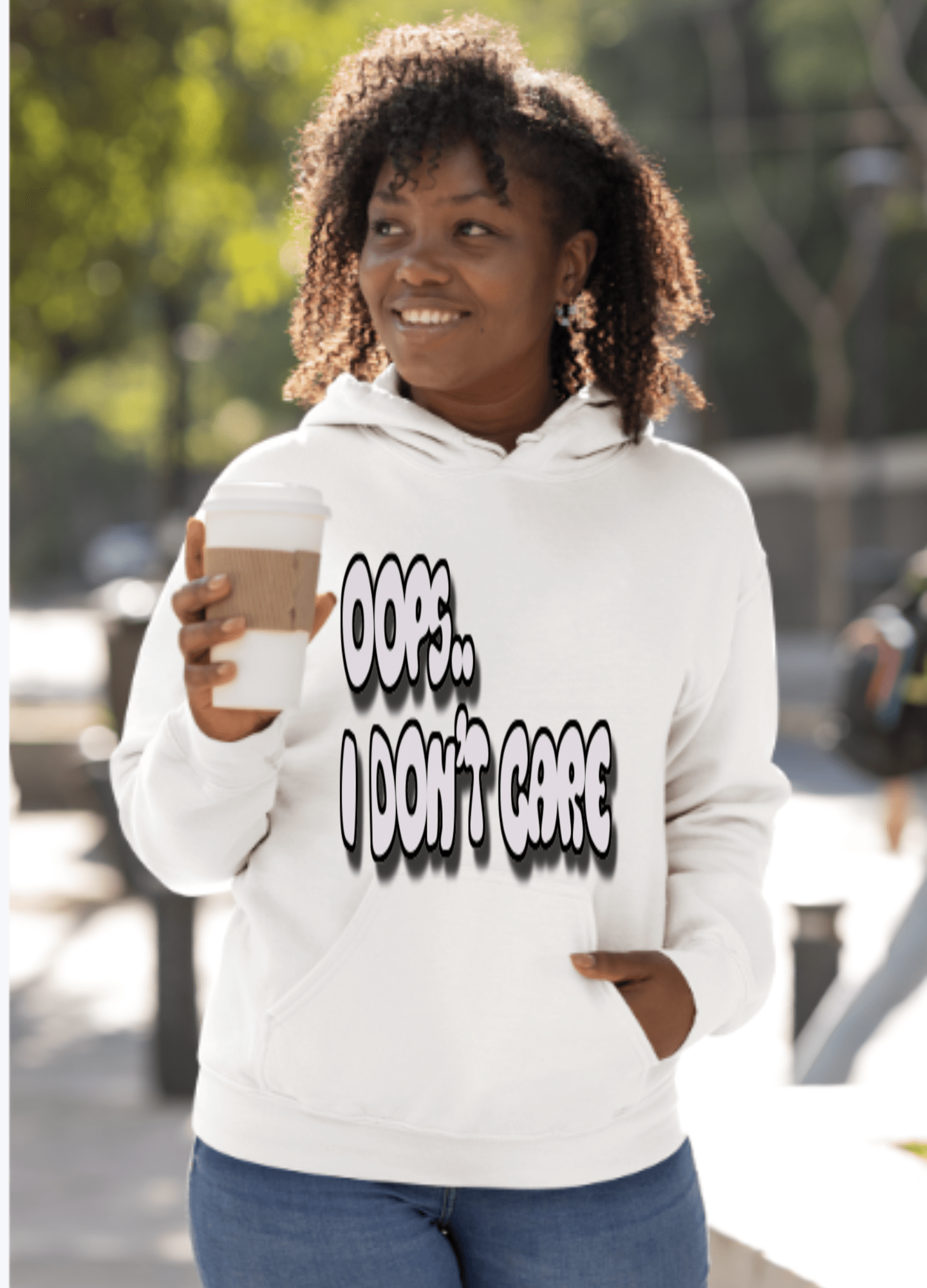 Don't Care | Gray Print | Unisex Hoodie - Totally Bri LLC