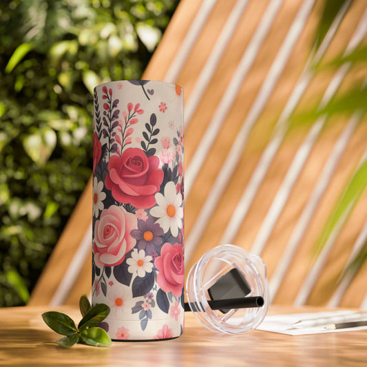 Floral Breeze Canister Tumbler - Mug - Totally Bri LLC