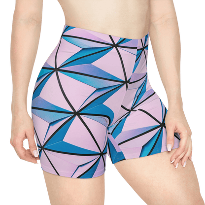 Geometric Crate | Women's Biker Shorts - All Over Prints - Totally Bri LLC