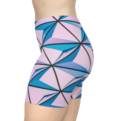 Geometric Crate | Women's Biker Shorts - All Over Prints - Totally Bri LLC