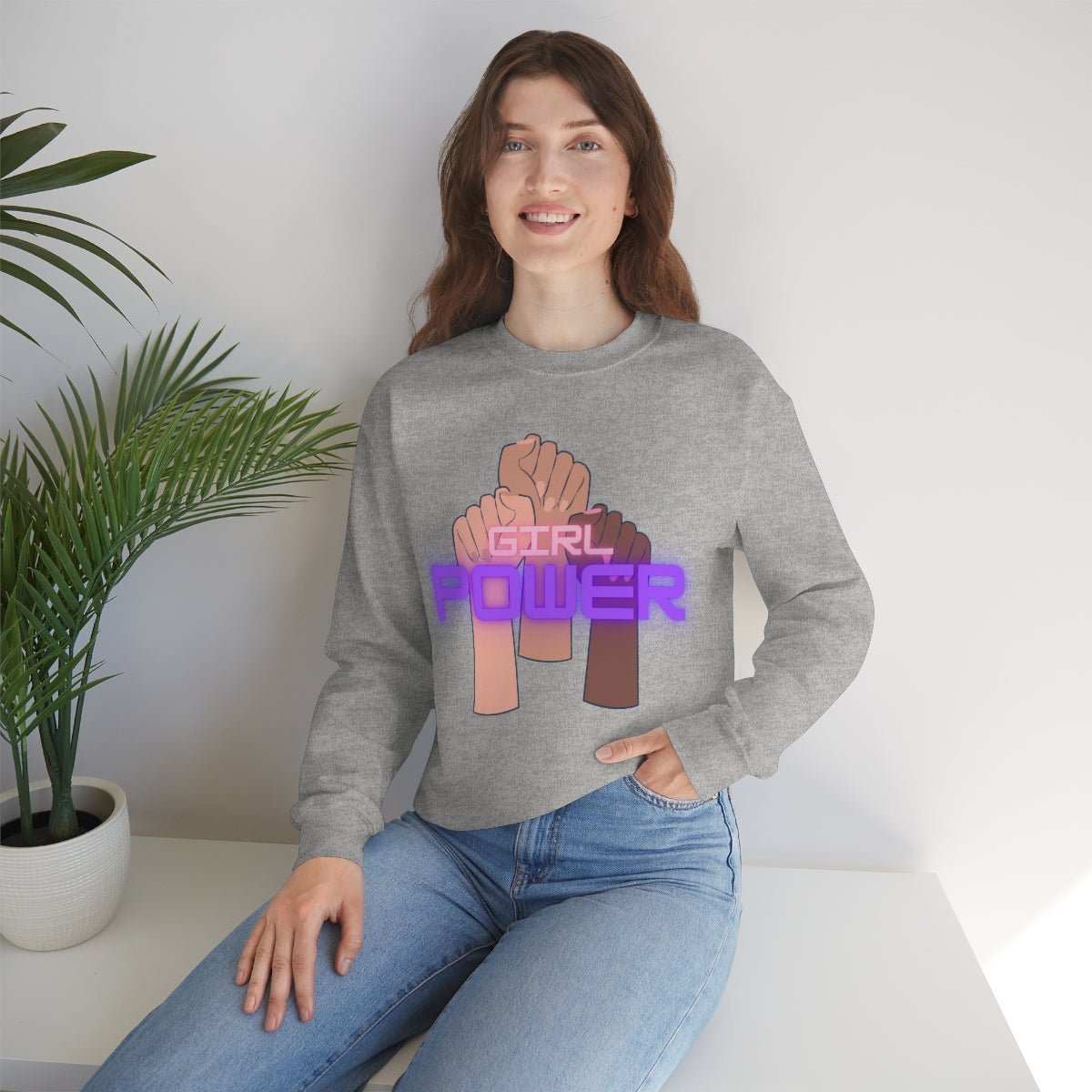 Girl Power | Crewneck Sweatshirt - Sweatshirt - Totally Bri LLC