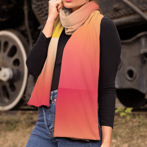 Gradient Peach Velvet Scarf - scarf - Totally Bri LLC