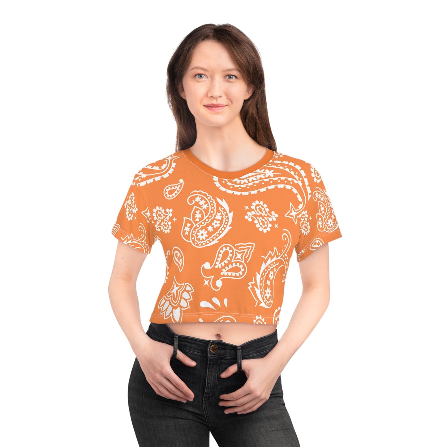 Orange Bandana | Crop Top - Totally Bri LLC