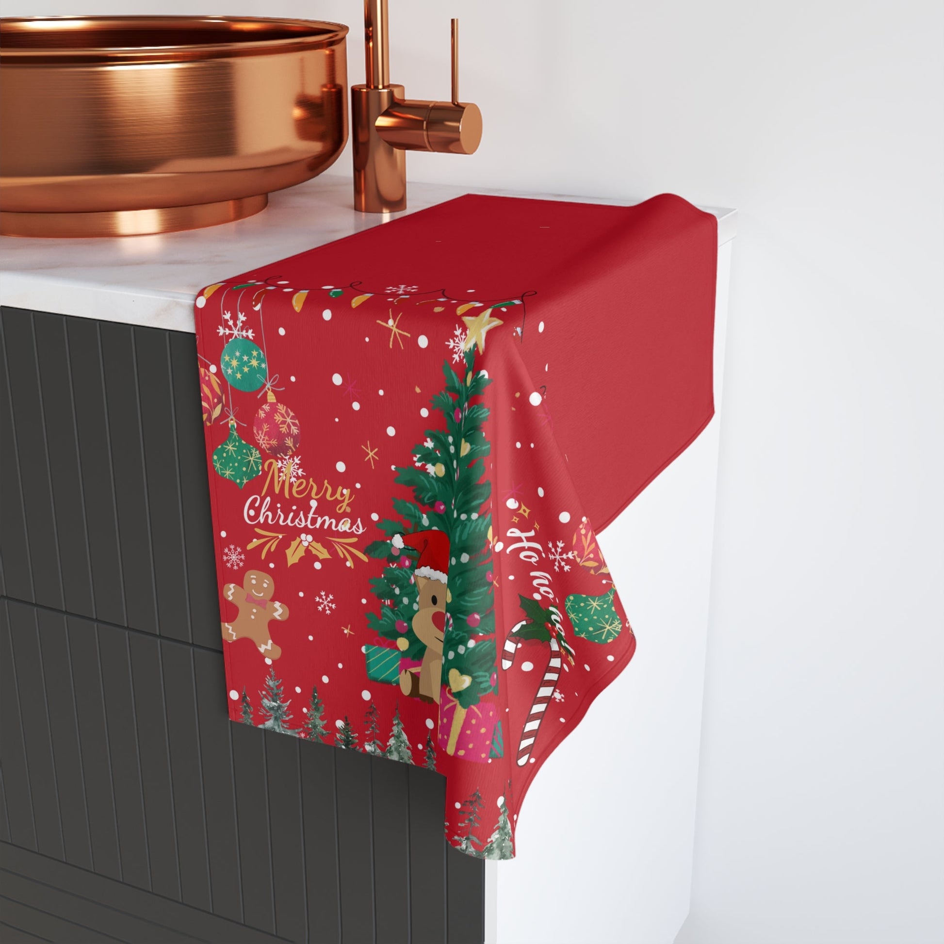 Red Christmas - Themed Hand Towel - Totally Bri LLC