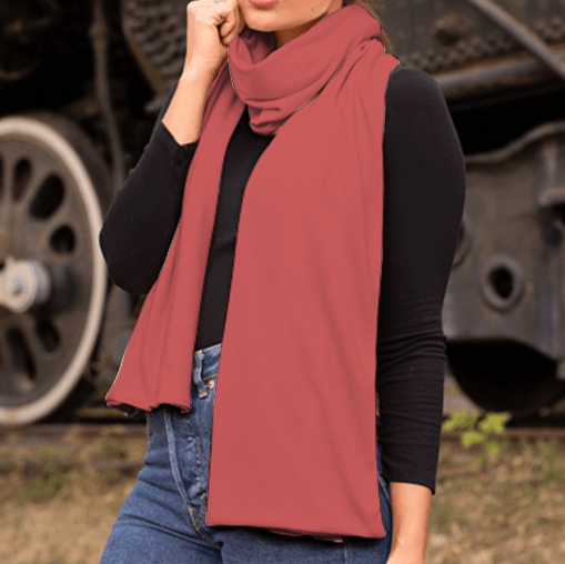 Saffron Sunset Indian Red Breathable Velvet Scarf - scarf - Totally Bri LLC