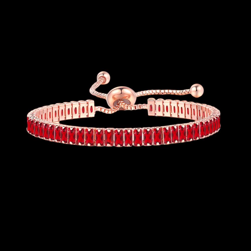 Totally Bri Women's Rose Gold Bracelet with Customizable Crystal Birthstone - bracelet - Totally Bri LLC