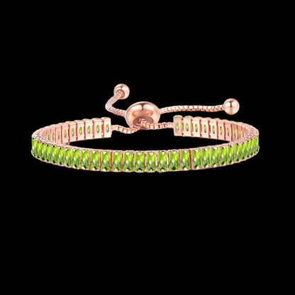 Totally Bri Women's Rose Gold Bracelet with Customizable Crystal Birthstone - bracelet - Totally Bri LLC