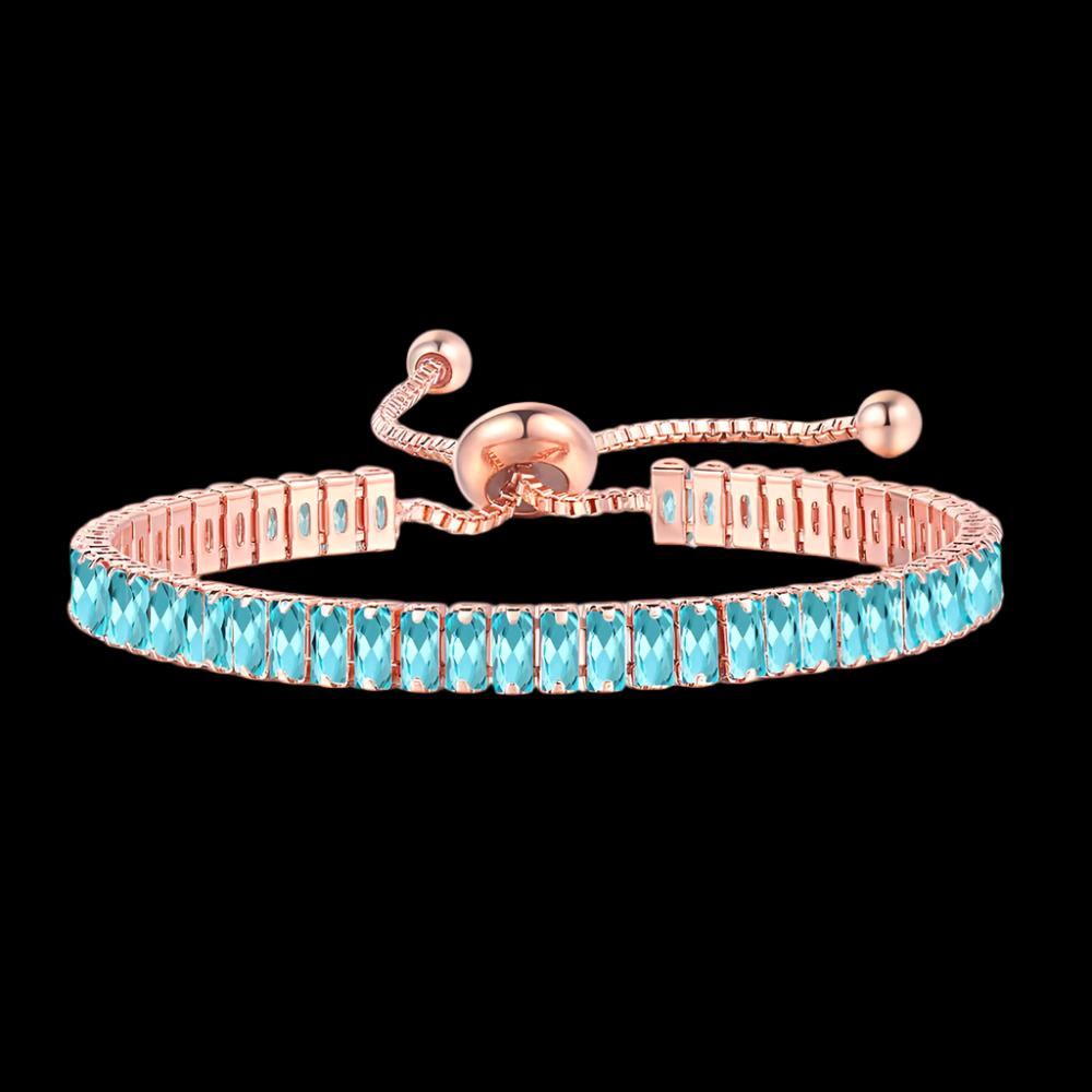 Totally Bri Women's Rose Gold Bracelet with Customizable Crystal Birthstone - bracelet - Totally Bri LLC