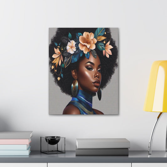 Beauty in Full Bloom | Black Girl Art | Canvas Gallery Wraps - Totally Bri LLC