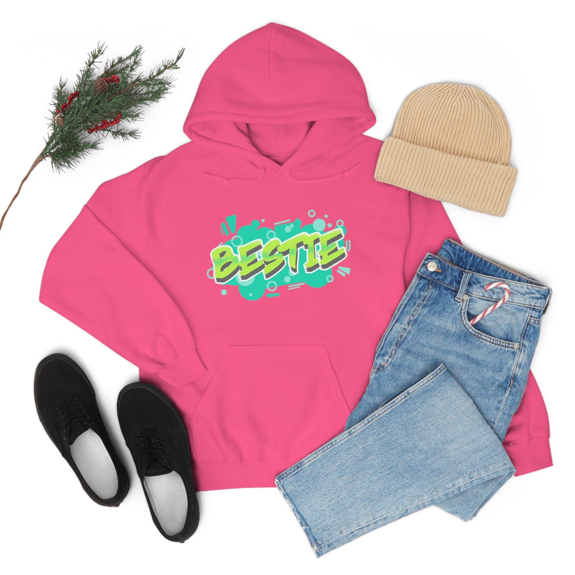 Bestie Green Print | Unisex Hoodie - Totally Bri LLC