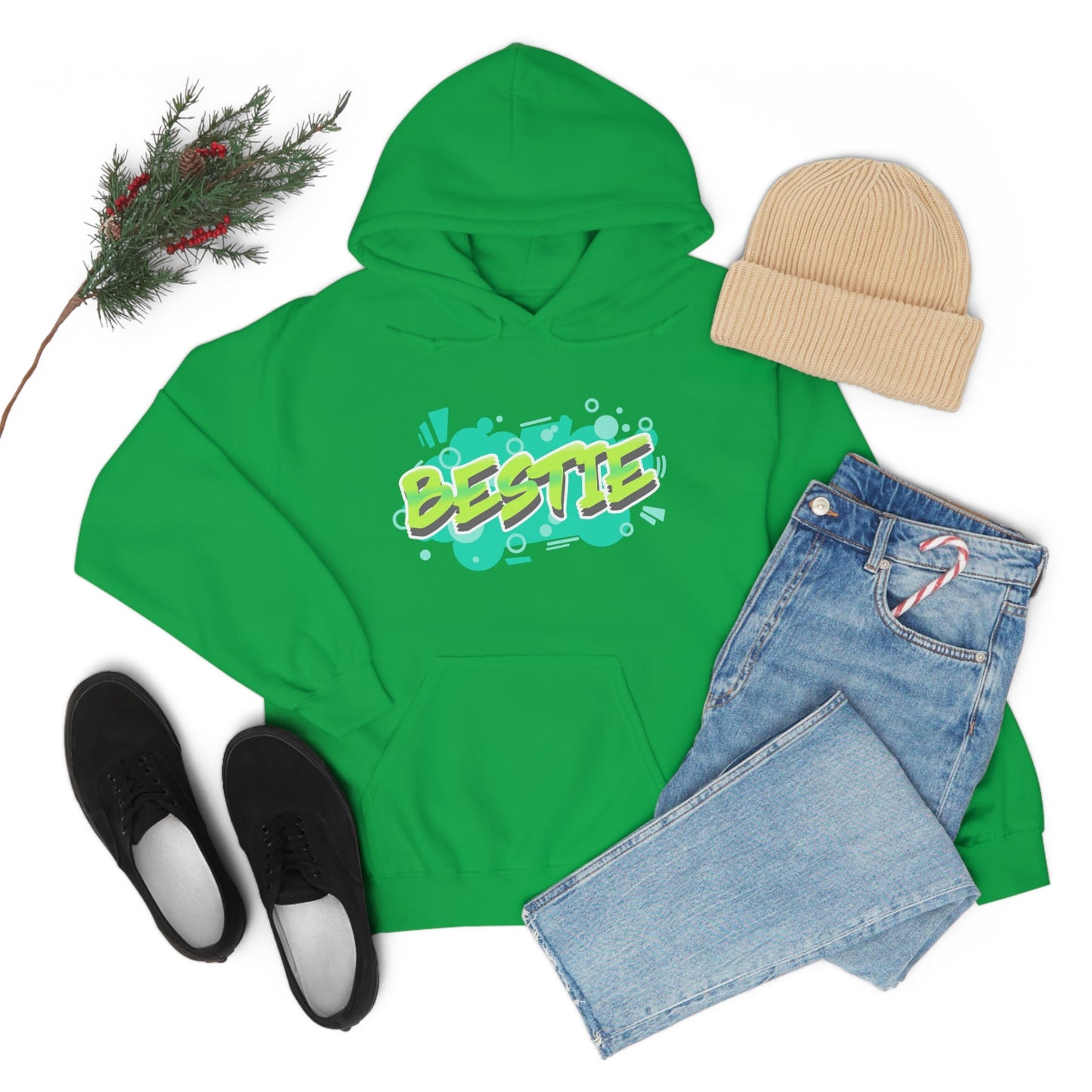 Bestie Green Print | Unisex Hoodie - Totally Bri LLC