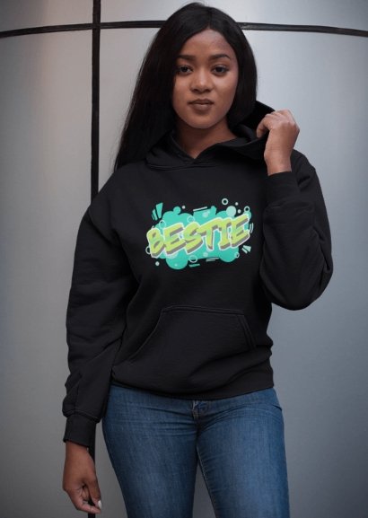 Bestie Green Print | Unisex Hoodie - Totally Bri LLC