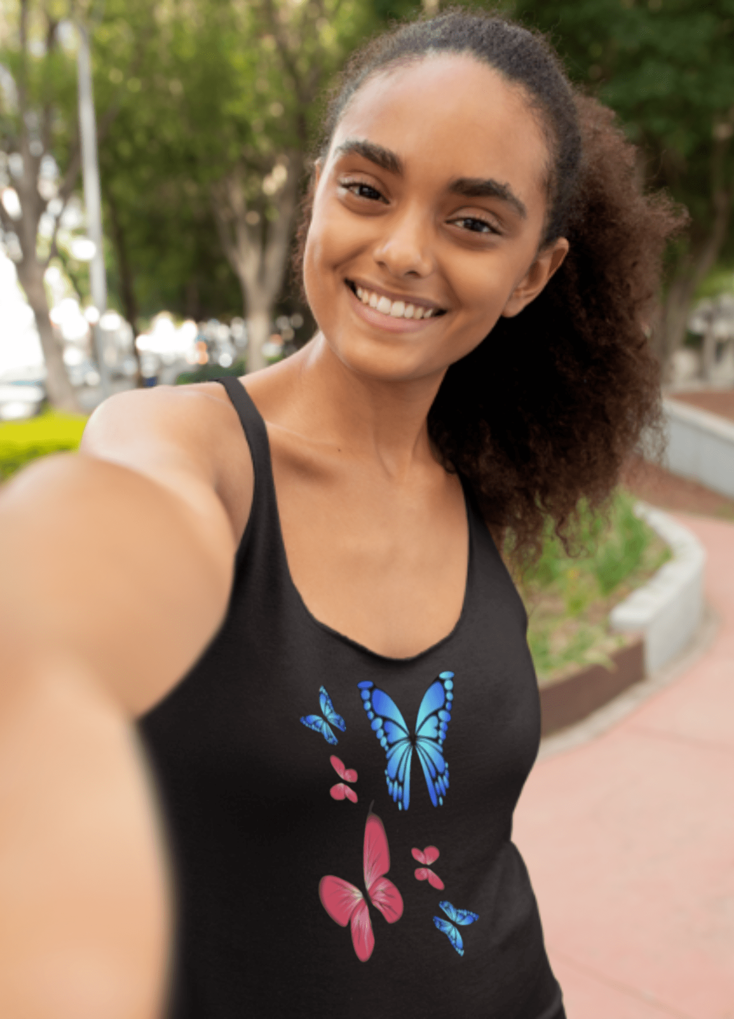 Butterflies Print | Racerback Tank Top - Totally Bri LLC