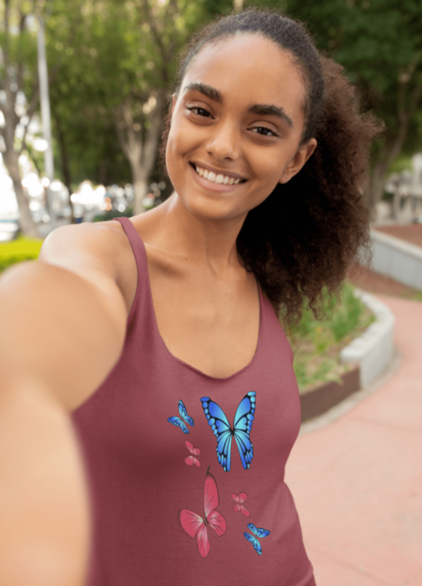 Butterflies Print | Racerback Tank Top - Totally Bri LLC