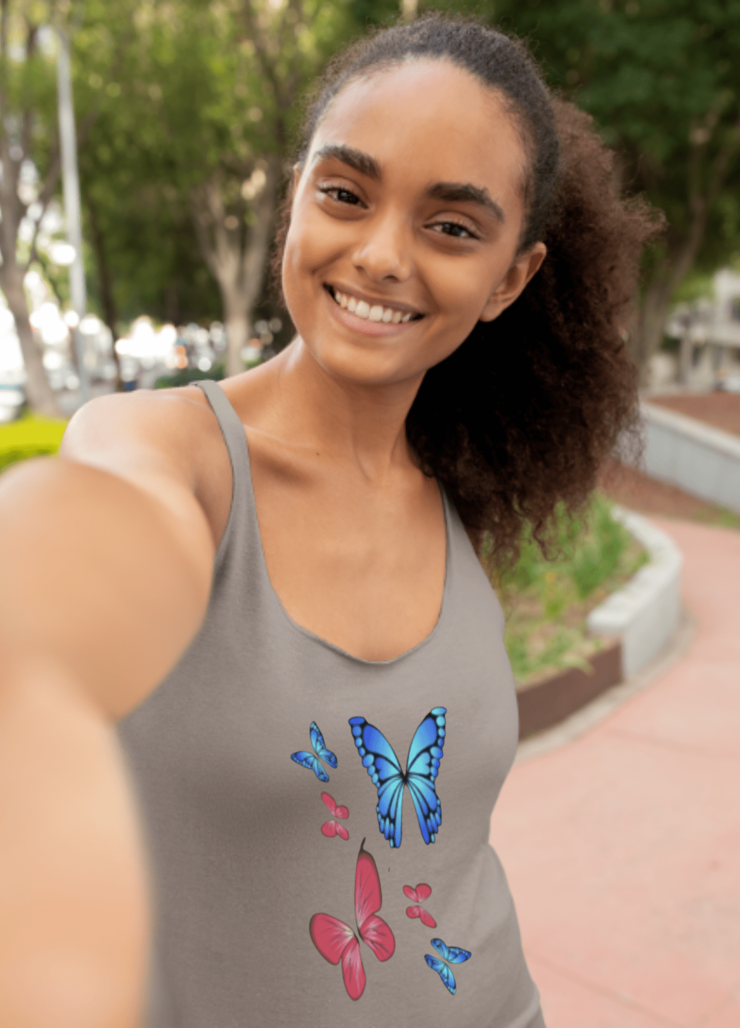 Butterflies Print | Racerback Tank Top - Totally Bri LLC