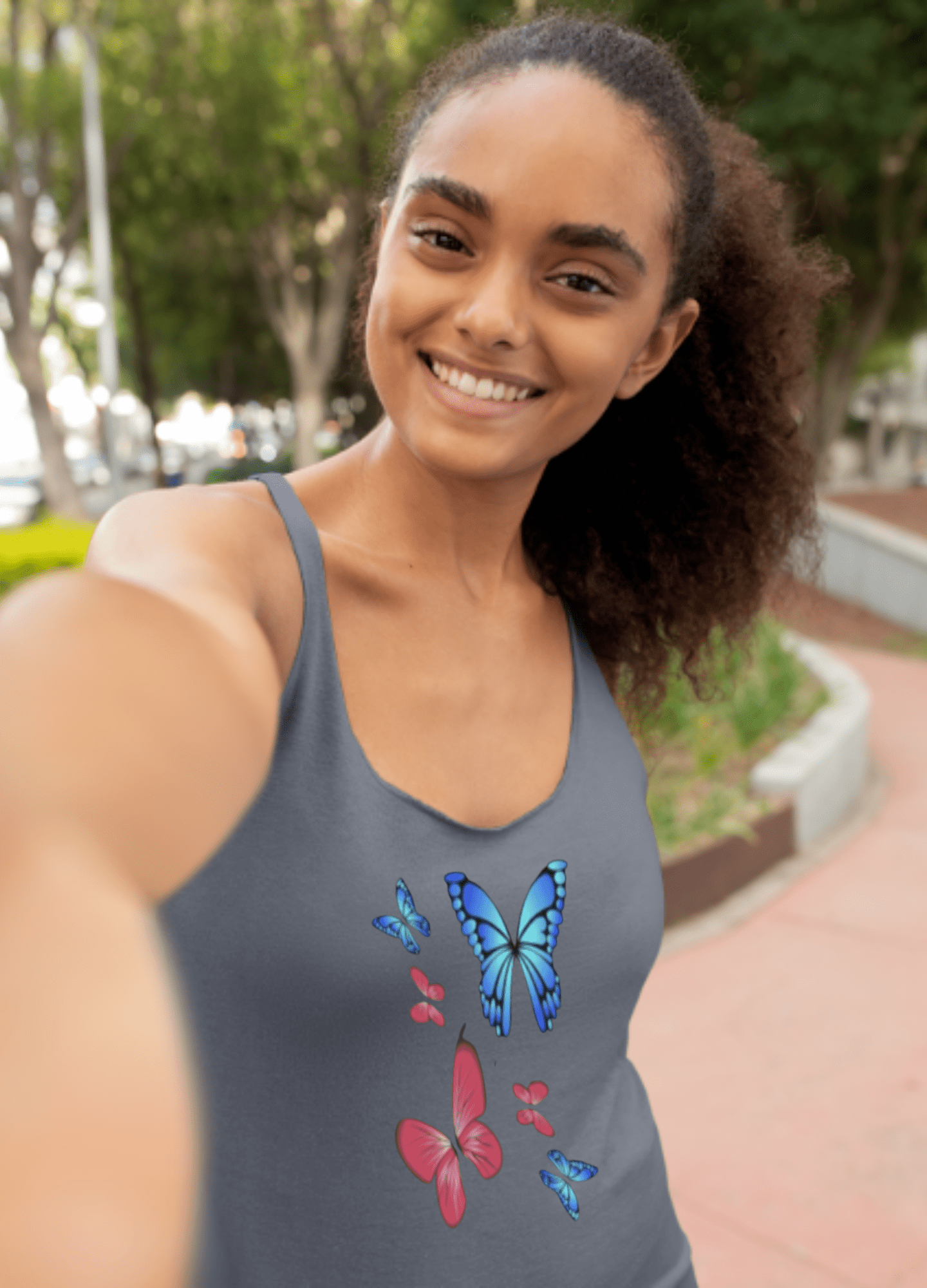 Butterflies Print | Racerback Tank Top - Totally Bri LLC