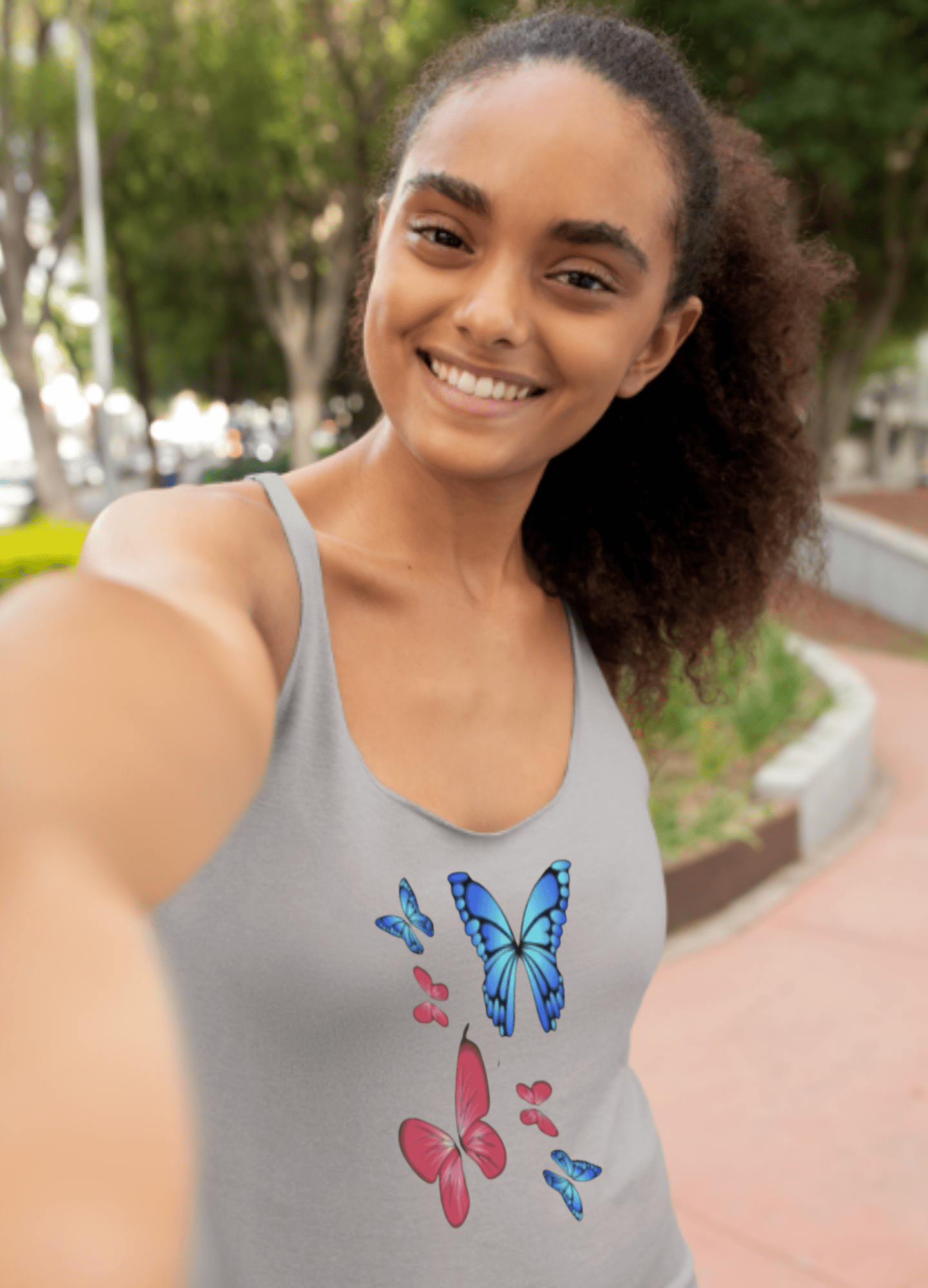 Butterflies Print | Racerback Tank Top - Totally Bri LLC