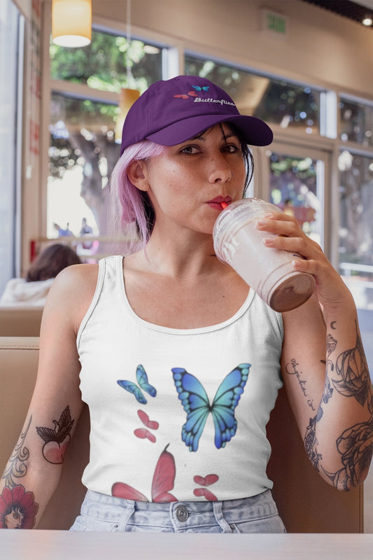 Butterflies Print | Racerback Tank Top - Totally Bri LLC