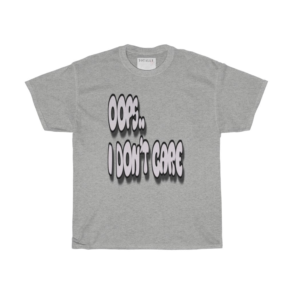 Don’t Care | Gray Print | T-shirt - Totally Bri LLC